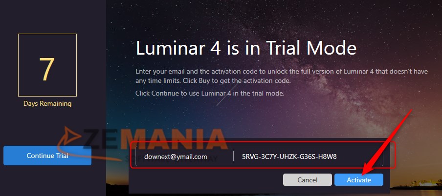 Get free license for Skylum Luminar