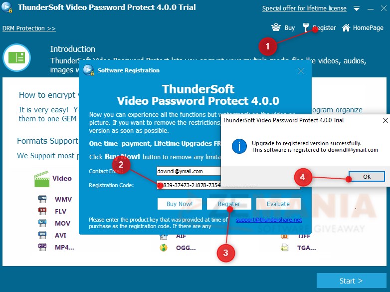 ThunderSoft Video Password Protect Free License